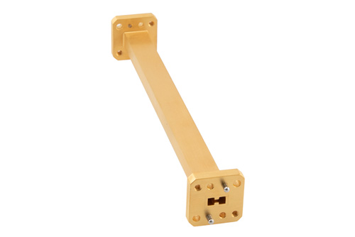WRD-180 Straight Waveguide Section 6 Inch Length, UG Square Cover Flange from 18 GHz to 40 GHz in Brass