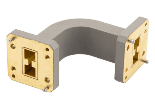 WRD-650 Waveguide E-Bend with UG Square Cover Flange Operating from 6.5 GHz to 18 GHz