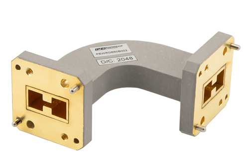 WRD-650 Waveguide H-Bend with UG Square Cover Flange Operating from 6.5 GHz to 18 GHz