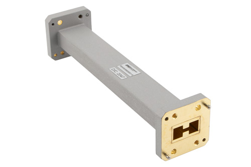 WRD-650 Straight Waveguide Section 6 Inch Length, UG Square Cover Flange from 6.5 GHz to 18 GHz in Brass