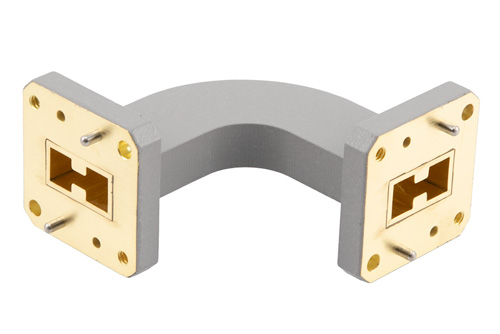 WRD-750 Waveguide H-Bend with UG Square Cover Flange Operating from 7.5 GHz to 18 GHz