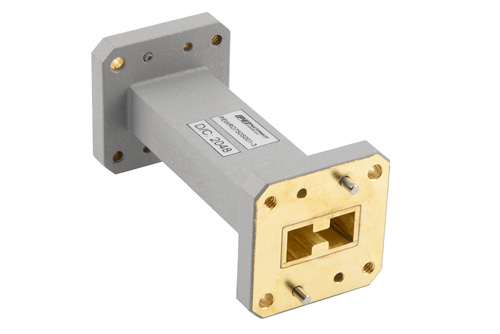 WRD-750 Straight Waveguide Section 3 Inch Length, UG Square Cover Flange from 7.5 GHz to 18 GHz in Brass