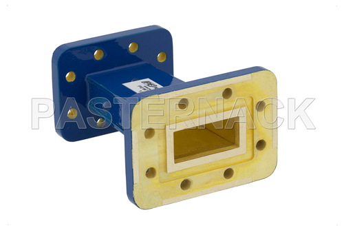 WR-112 to WR-90 Waveguide Transition 3 Inch Length, CPR-112G Grooved Flange to CPR-90G Grooved Flange