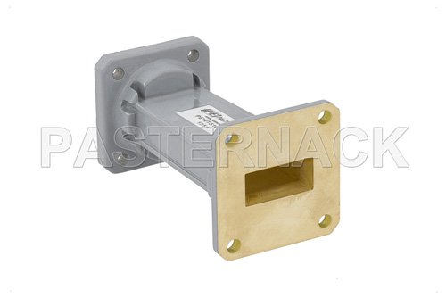 WR-90 to WR-75 Waveguide Transition 3 Inch Length, UG-39/U Square Cover Flange to Square Cover Flange