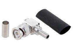 EZ-240-BM-RA-X - BNC Male Right Angle Connector Crimp/Non-Solder Contact Attachment for LMR-240, LMR-240-DB, LMR-240-UF, LMR-240-FR, RG8X, PE-C240