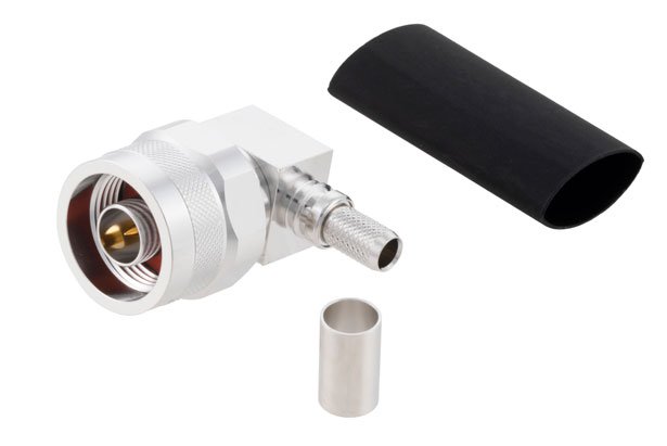 EZ-240-NMH-RA-X - N Male Right Angle Connector Crimp/Non-Solder Contact Attachment for LMR-240, LMR-240-DB, LMR-240-UF, LMR-240-FR, RG8X, PE-C240