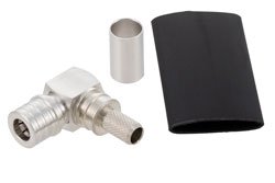 EZ-240-QM-RA-X - QMA Male Right Angle Connector Crimp/Non-Solder Contact Attachment for LMR-240, PE-C240