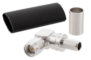 EZ-240-SM-RA-X - SMA Male Right Angle Connector Crimp/Non-Solder Contact Attachment for LMR-240