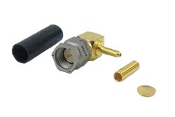 M39012/56-3006 - SMA Male Right Angle Connector Crimp/Solder Attachment for M17/93-RG178
