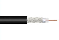 PE-C100-LSZH-BULK - Low Loss Flexible RG174 Type Coax Cable Double Shielded with Black LSZH Jacket