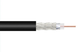 PE-C100-LSZH - Low Loss Flexible RG174 Type Coax Cable Double Shielded with Black LSZH Jacket