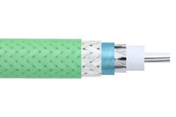 PE-P142LL-BULK - Low Loss Flexible PE-P142LL Coax Cable Triple Shielded with Green FEP Jacket