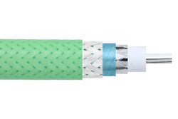 PE-P142LL - Low Loss Flexible PE-P142LL Coax Cable Triple Shielded with Green FEP Jacket