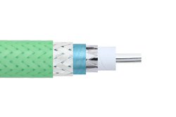 PE-P160LL - Low Loss Flexible PE-P160LL Coax Cable Triple Shielded with Green FEP Jacket