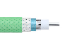 PE-P160LL - Low Loss Flexible PE-P160LL Coax Cable Triple Shielded with Green FEP Jacket