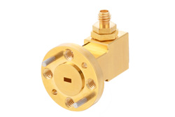 PE-W10CA003 - WR-10 UG-387/U-Mod Round Cover Flange to 1.0mm Female Waveguide to Coax Adapter Operating from 75 GHz to 110 GHz
