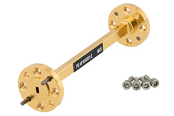 WR-10 Instrumentation Grade Straight Waveguide Section 3 Inch Length, UG-387/U-Mod Round Cover Flange from 75 GHz to 110 GHz