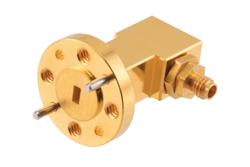 PE-W12CA001A - WR-12 UG-387/U Round Cover Flange to 1.0mm Female Waveguide to Coax Adapter Operating from 60 GHz to 90 GHz