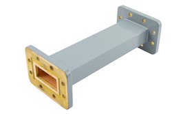 PE-W137S002A-6 - WR-137 Straight Waveguide Section 6 Inch Length, CPR-137G Grooved Flange from 5.85 GHz to 8.2 GHz