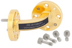 PE-W15B001 - WR-15 Instrumentation Grade Waveguide E-Bend with UG-385/U Flange Operating from 50 GHz to 75 GHz