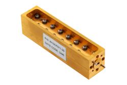 PE-W15CP011-20 - WR-15 Waveguide 20 dB Broadwall Coupler, UG-385/U Round Cover Flange, H-Plane Coupled Port, 50 GHz to 75 GHz, Brass Copper