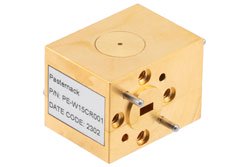 PE-W15CR001 - WR-15 Waveguide Circulator, 61 GHz to 65 GHz, 15 dB min Isolation, UG-385/U Cover Flange, Brass