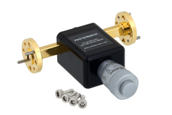 PE-W15PS1001 - 0 to 180 Degree WR-15 Waveguide Phase Shifter, From 50 GHz to 75 GHz, With a UG-385/U Round Cover Flange