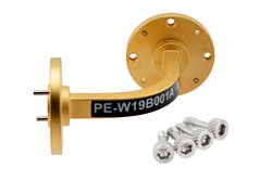 PE-W19B001A - WR-19 Instrumentation Grade Waveguide E-Bend with UG-383/U-M Flange Operating from 40 GHz to 60 GHz