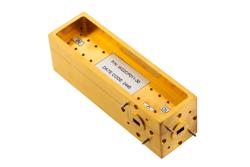 PE-W22CP011-30 - WR-22 Waveguide 30 dB Broadwall Coupler, UG-383/U Round Cover Flange, H-Plane Coupled Port, 33 GHz to 50 GHz, Brass Copper