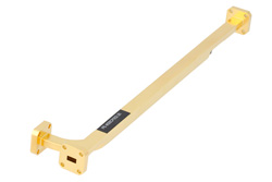 PE-W28CP002-20 - WR-28 Waveguide 20 dB Broadwall Coupler, UG-599/U Square Cover Flange, H-Plane Coupled Port, 26.5 GHz to 40 GHz, Brass Copper
