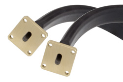 PE-W34TF005-36 - WR-34 Twistable Flexible Waveguide 36 Inch, UG-1530/U Square Cover Flange Operating From 22 GHz to 33 GHz