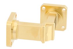 PE-W42B001 - WR-42 Instrumentation Grade Waveguide E-Bend with UG-595/U Flange Operating from 18 GHz to 26.5 GHz