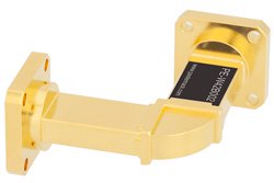 PE-W42B002 - WR-42 Instrumentation Grade Waveguide H-Bend with UG-595/U Flange Operating from 18 GHz to 26.5 GHz