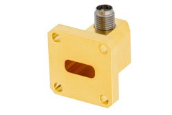 PE-W42CA001 - WR-42 UG-597/U Square Cover Flange to 2.92mm Female Waveguide to Coax Adapter Operating from 18 GHz to 26.5 GHz