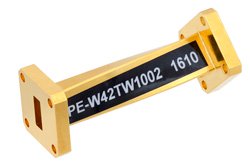 PE-W42TW1002 - WR-42 45 Degree Left-hand Waveguide Twist With a UG-595/U Flange Operating From 18 GHz to 26.5 GHz
