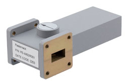 PE-W62IR001 - WR-62 Waveguide Isolator from 11.9 GHz to 18 GHz, 20 dB min Isolation, Cover Flange, Aluminum
