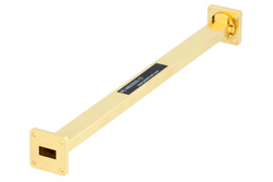 WR-62 Instrumentation Grade Straight Waveguide Section 12 Inch Length with UG-419/U Flange Operating from 12.4 GHz to 18 GHz