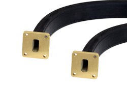 PE-W62SF005-24 - WR-62 Seamless Flexible Waveguide 24 Inch, UG-419/U Square Cover Flange Operating from 12.4 GHz to 18 GHz
