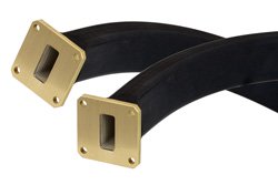 PE-W90TF005-12 - WR-90 Twistable Flexible Waveguide 12 Inch, UG-39/U Square Cover Flange Operating From 8.2 GHz to 12.4 GHz