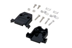 PE1031 - Assembled D-Sub Hood Kit, DB15/HD26 Black