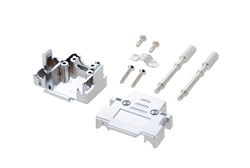 PE1049 - Assembled D-Sub Hood Kit, DB9/HD15 Matte Chrome