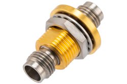PE1334 - Hermetically Sealed 2.4mm Female to 2.4mm Female Bulkhead Mount Adapter, 50GHz VSWR1.25, MIL-STD-348B