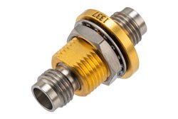 PE1337 - Hermetically Sealed 2.4mm Female to 2.4mm Female Bulkhead Mount Adapter, 50GHz VSWR1.35, MIL-STD-348B