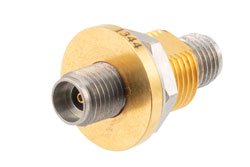 PE1344 - Hermetically Sealed 2.92mm Female to 2.92mm Female Bulkhead Mount Adapter, 40GHz VSWR1.35, MIL-STD-348B