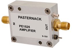 PE1525 - 15 dBm P1dB, 200 MHz to 2.5 GHz, Gain Block Amplifier, 22 dB Gain, 6 dB NF, SMA