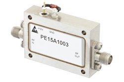 PE15A1003 - 2.2 dB NF, 13 dBm Psat, 8 GHz to 12 GHz, Low Noise Amplifier, 38 dB Gain, SMA