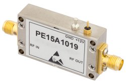 PE15A1019 - 40 dB Gain, 25 dBm IP3, 0.8 dB NF, 11 dBm P1dB, 1 GHz to 2 GHz, Low Noise High Gain Amplifier SMA