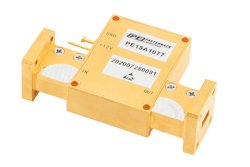 PE15A1077 - 3 dB NF Waveguide Low Noise Amplifier, Operating from 27 GHz to 40 GHz with 35 dB Gain, 12 dBm Psat and WR28