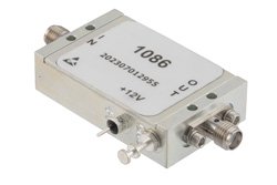 PE15A1086 - 2.0 dB NF Low Noise Amplifier, Operating from 10 MHz to 6 GHz with 39 dB Gain, 23 dBm P1dB and SMA