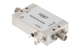 PE15A1087 - 2.0 dB NF Low Noise Amplifier, Operating from 20 MHz to 6 GHz with 59 dB Gain, 18 dBm P1dB and SMA